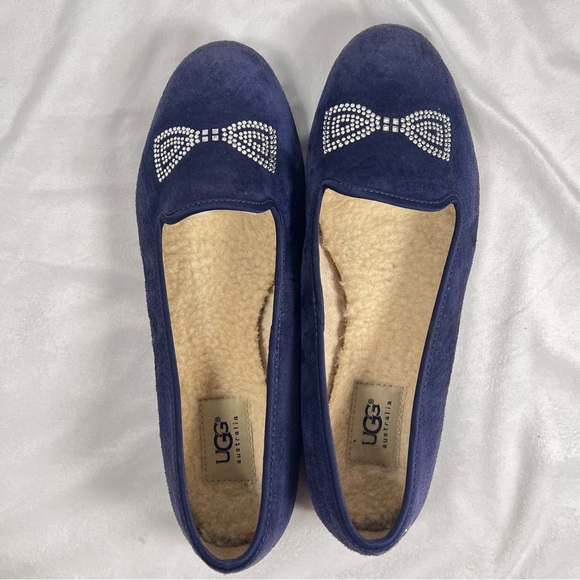 Ugg Alloway Crystal Bow Ballet Flats Sz 9.5 - Picture 6 of 9